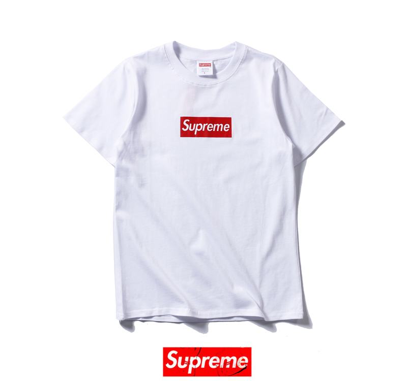 Supreme 3 colors white grey black t shirt with red box logo